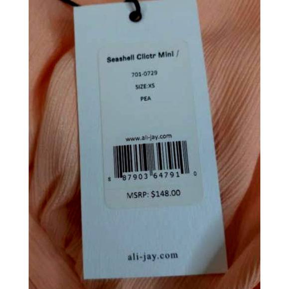 NWT Ali and Jay Los Angeles Peach Seashell MIni Dress In Size XS - Picture 8 of 8